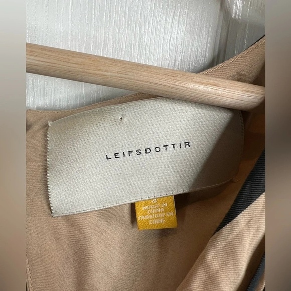 Leifsdottir Anthropologie Women's Black and Tan Striped  Sheath Dress Size 4 - Picture 9 of 11